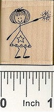 Sparkler Gal Rubber Stamp 2388D