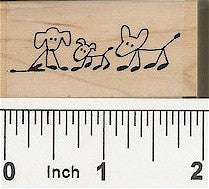 Dog Trio Rubber Stamp 2400D
