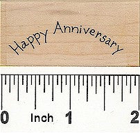 Curved Happy Anniversary Rubber Stamp 2429C
