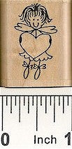 Heart Gal Rubber Stamp 2430D