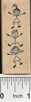 Vert. Kid Border Rubber Stamp 2450E