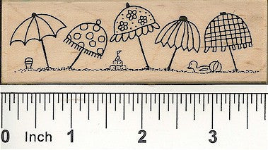 Beach Umbrellas Rubber Stamp 2483H