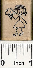 Ice Cream Gal Rubber Stamp 2485D