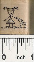 Girl Sandpail Rubber Stamp 2487D