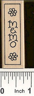 Vert. Daisy Memo Rubber Stamp 2509D