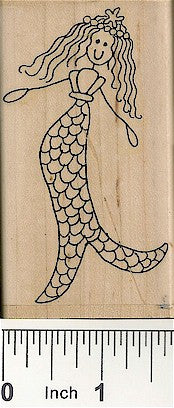 Kerry Mermaid Large Rubber Stamp 2530J