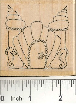 Mermaid Castle Rubber Stamp 2536H