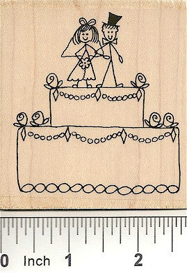 Jumbo Wedding Cake Rubber Stamp 4007J