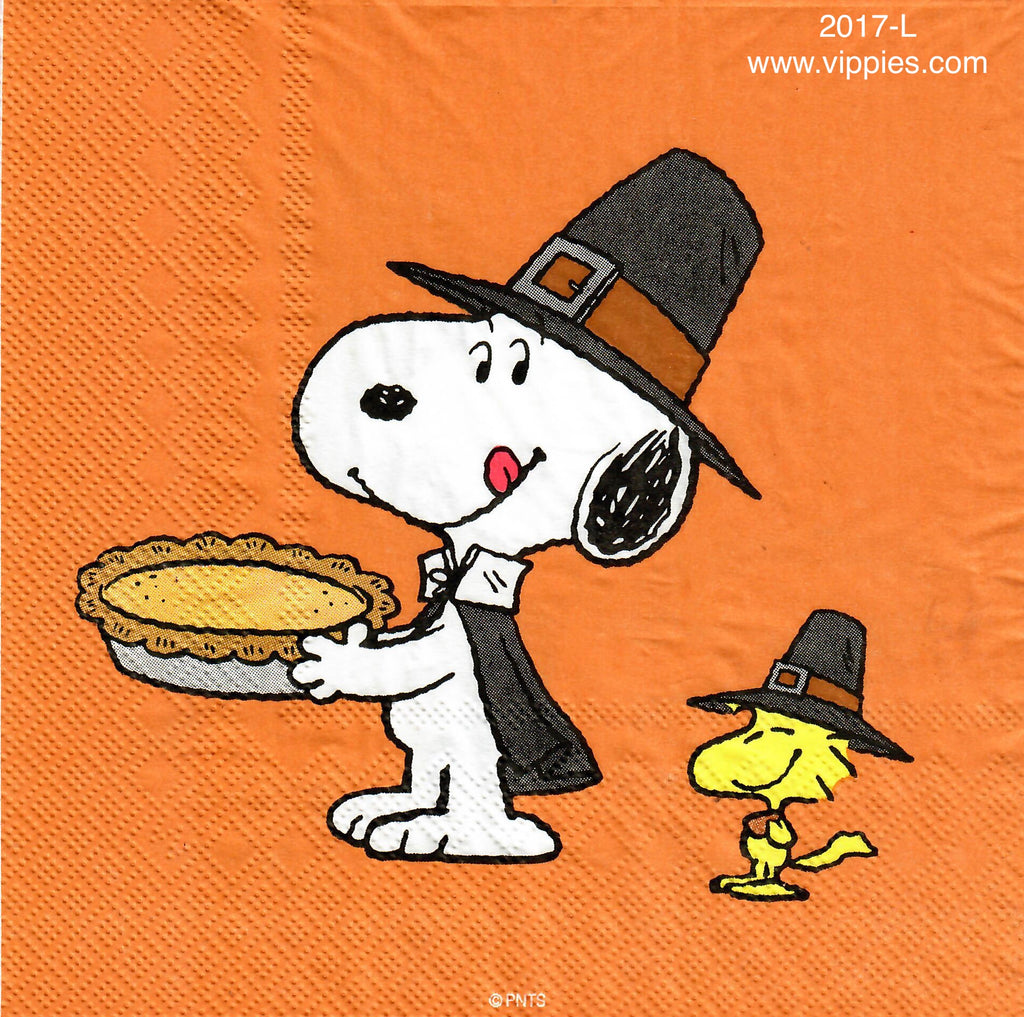 AT-2017-L Snoopy Pumpkin Pie Napkin for Decoupage