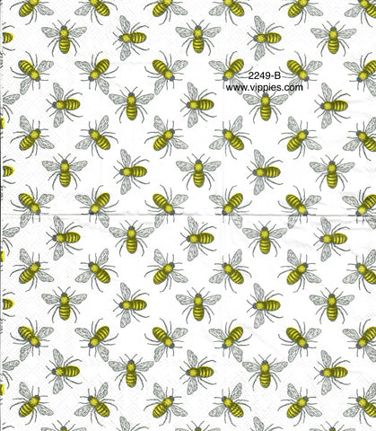 BB-2249-B Allover Yellow Bees Napkin for Decoupage