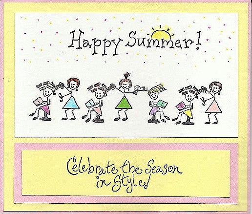 Happy Summer Sun Rubber Stamp 2482F