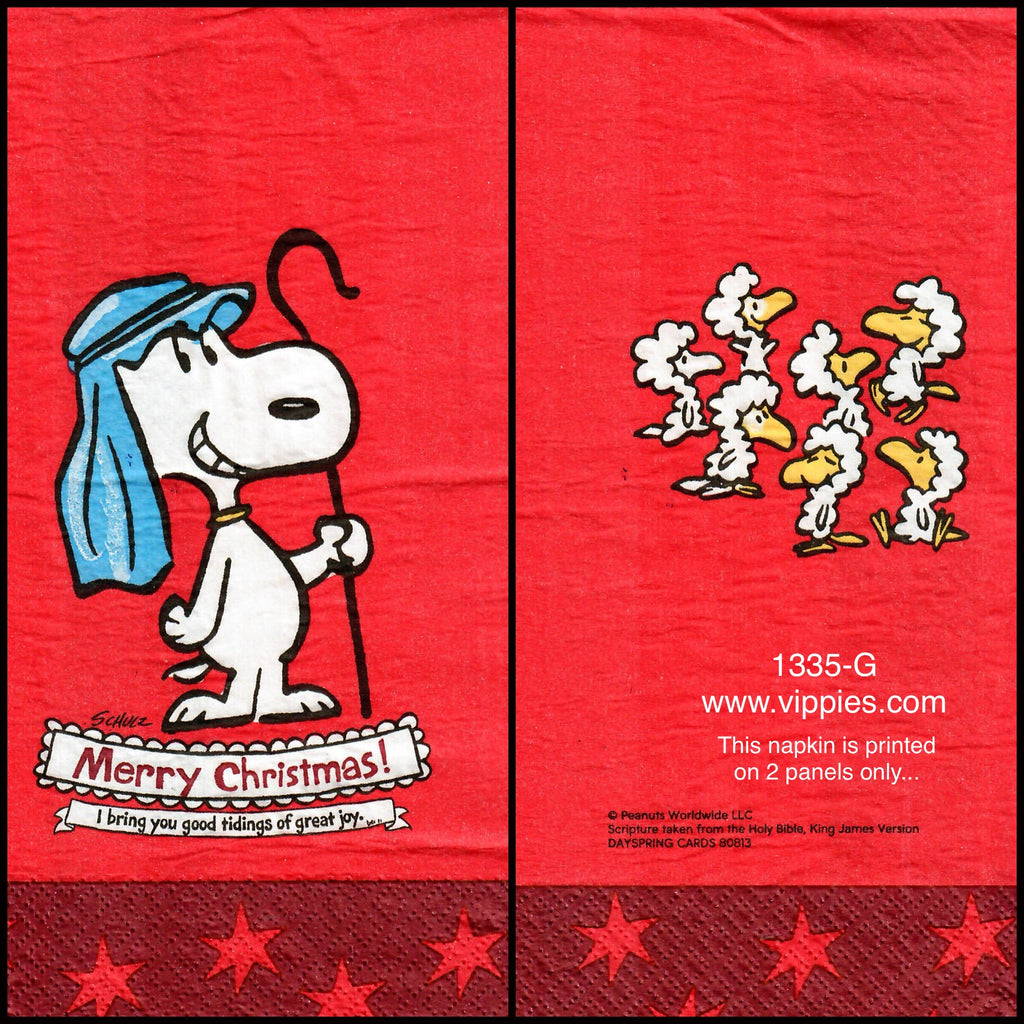 C-1355 Peanuts Snoopy Shepherd Guest Napkin for Decoupage