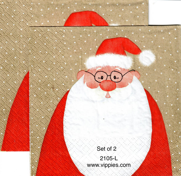 C-2105-L-S Set Of 2 Big Beard Santa Napkin For Decoupage – Vippies Designs