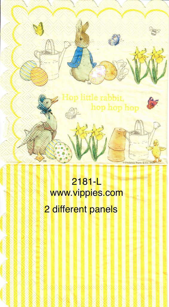EAST-2181-L Peter Rabbit Yellow Stripes Napkin for Decoupage