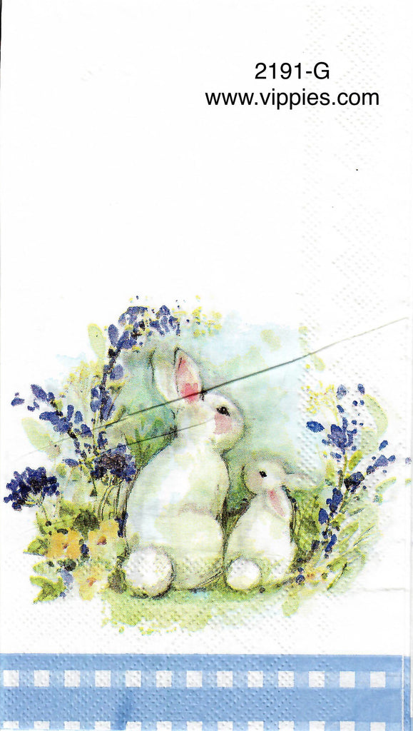 EAST-2191-G Bunny with Lavendar Guest Napkin for Decoupage