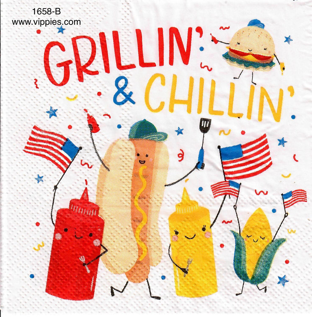FD-1658-B Grillin & Chillin Napkin for Decoupage