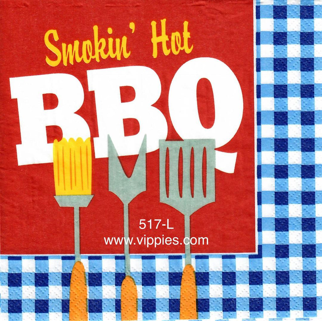 FD-517 Smokin Hot BBQ Napkin for Decoupage