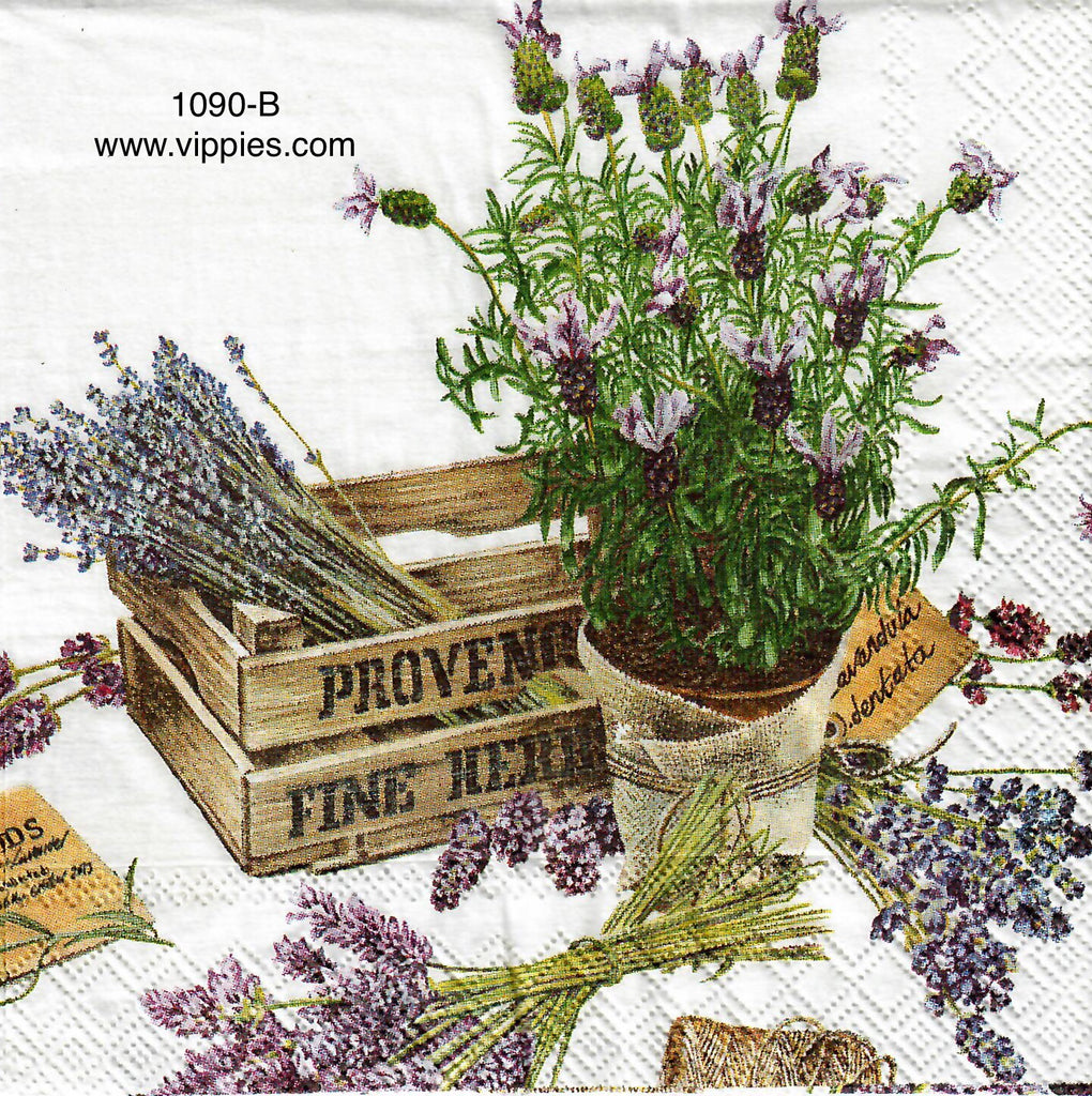 FL-1090 Lavender Crate Napkin for Decoupage