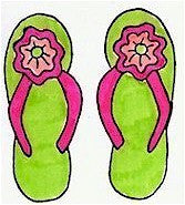 Flip Flop Flower Double-Sided Rubber Stamp DBL-FLWR