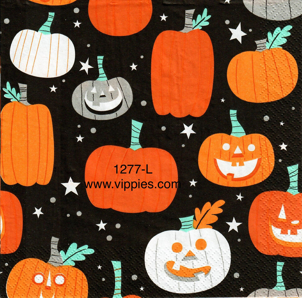 HWN-1277 Pumpkin Starry Background Napkin for Decoupage