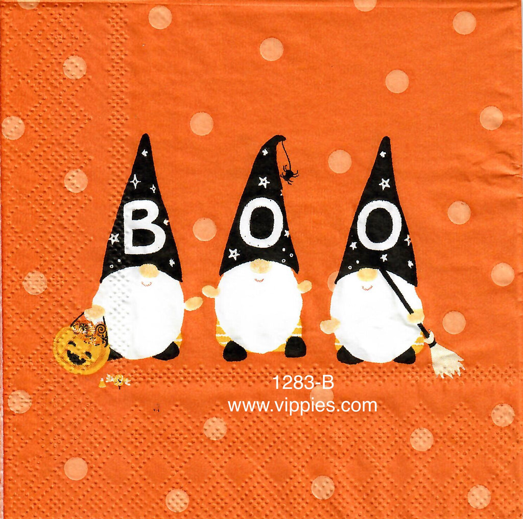 HWN-1283 BOO Gnomes Napkin for Decoupage