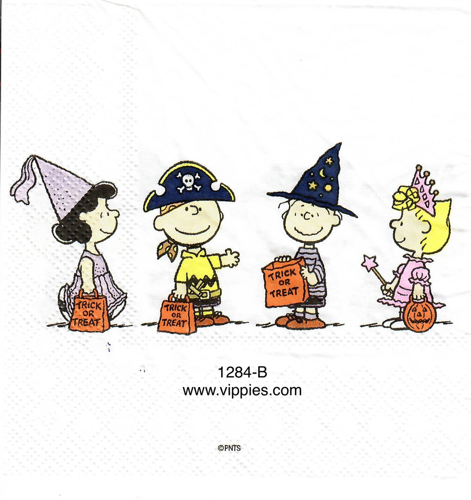 HWN-1284 Peanuts Halloween Costumes Beverage Napkin for Decoupage