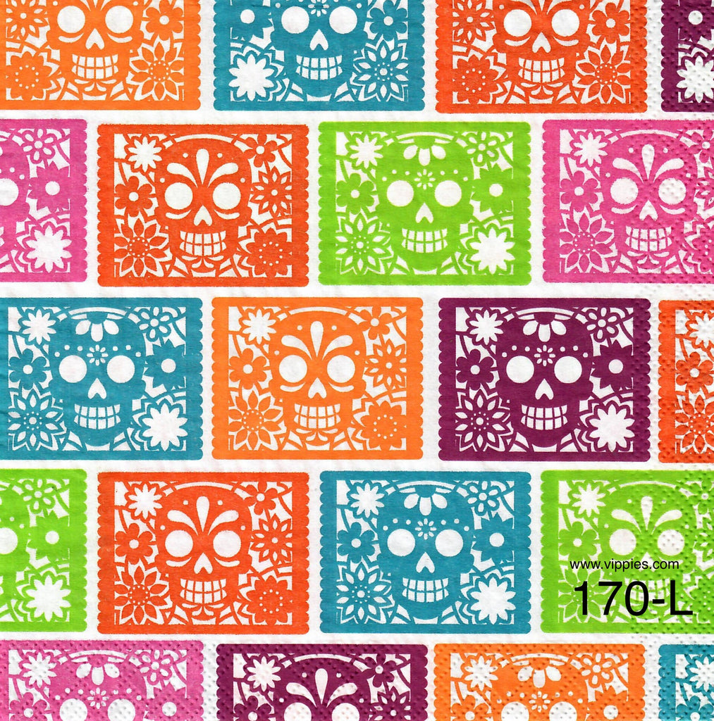HWN-170 Sugar Skulls Allover Napkin for Decoupage