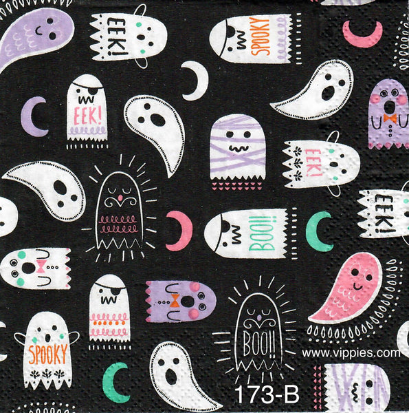 HWN-173 Cartoony Ghosts Napkin for Decoupage