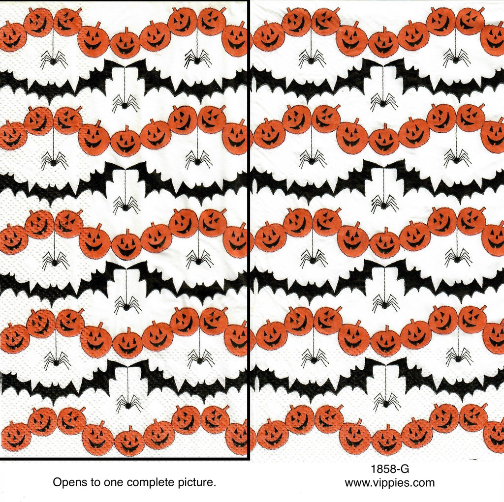 HWN-1858 Jacks Bats Spiders Guest Napkin for Decoupage
