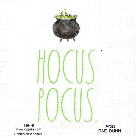 HWN-1864 Rae Dunn Hocus Pocus Cauldron Napkin for Decoupage