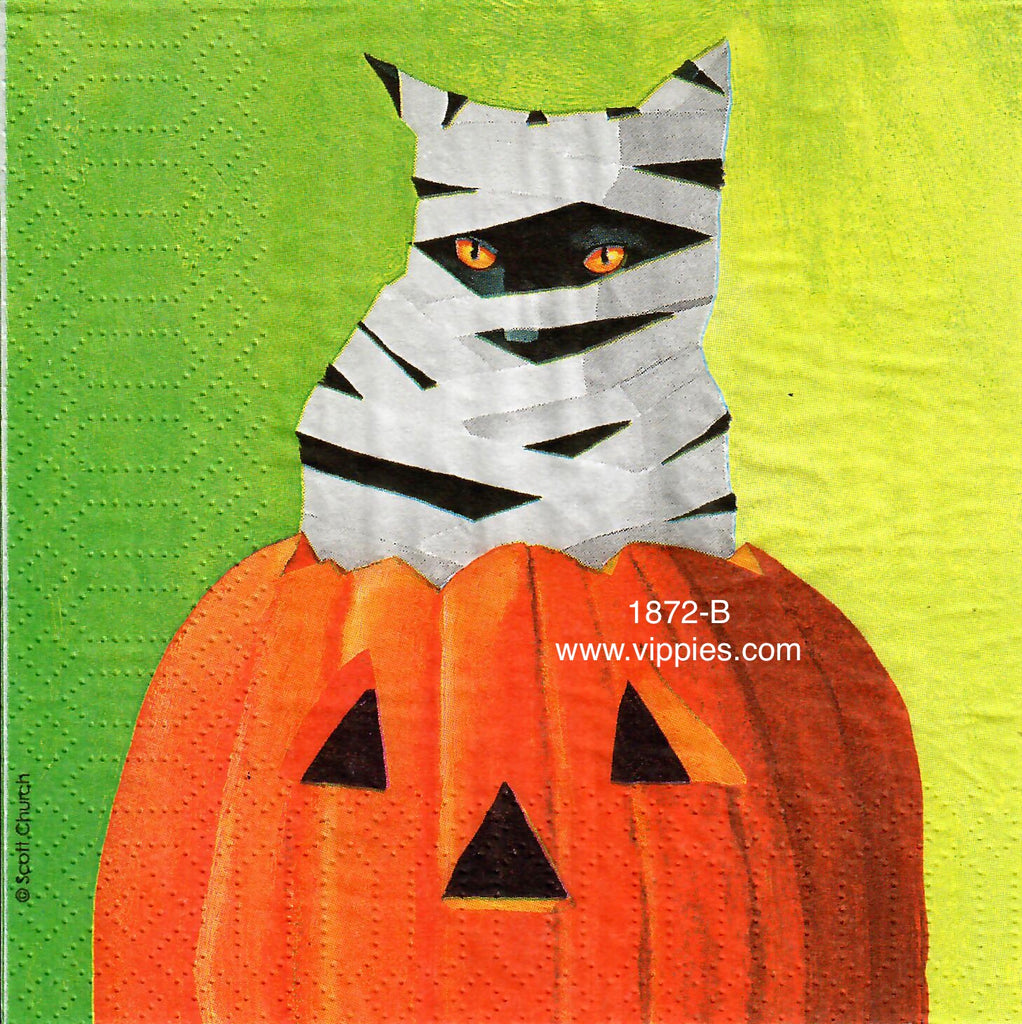 HWN-1872 Cat Mummy Napkin for Decoupage