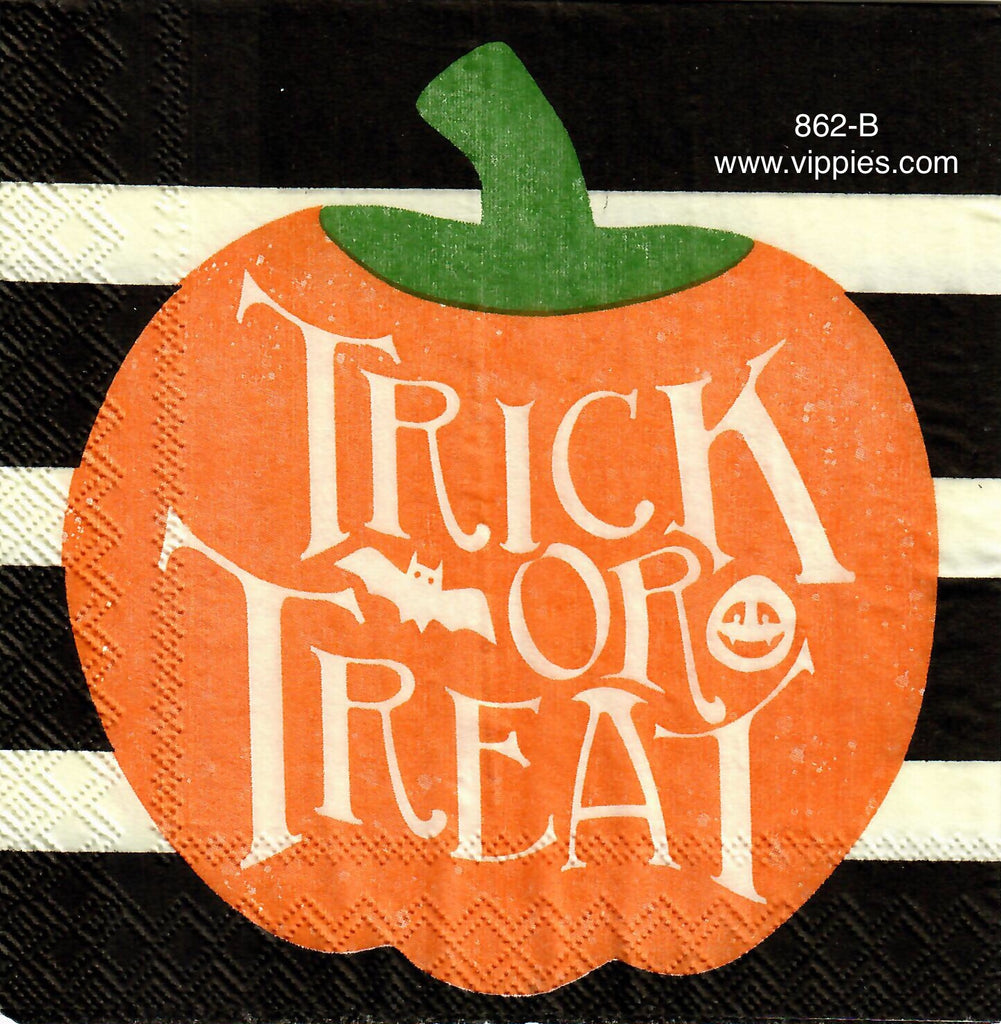 HWN-862 Trick or Treat Pumpkin Napkin for Decoupage