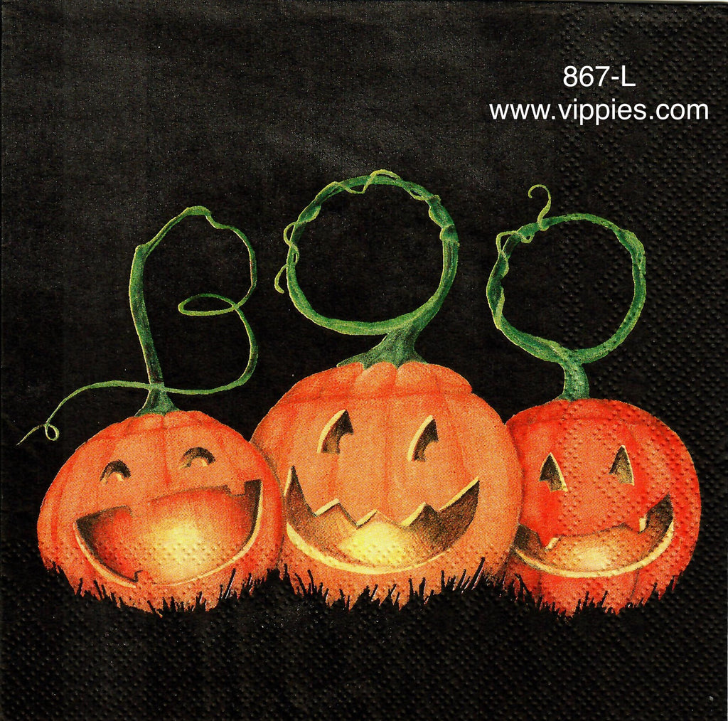 HWN-867 Boo Pumpkin Napkin for Decoupage
