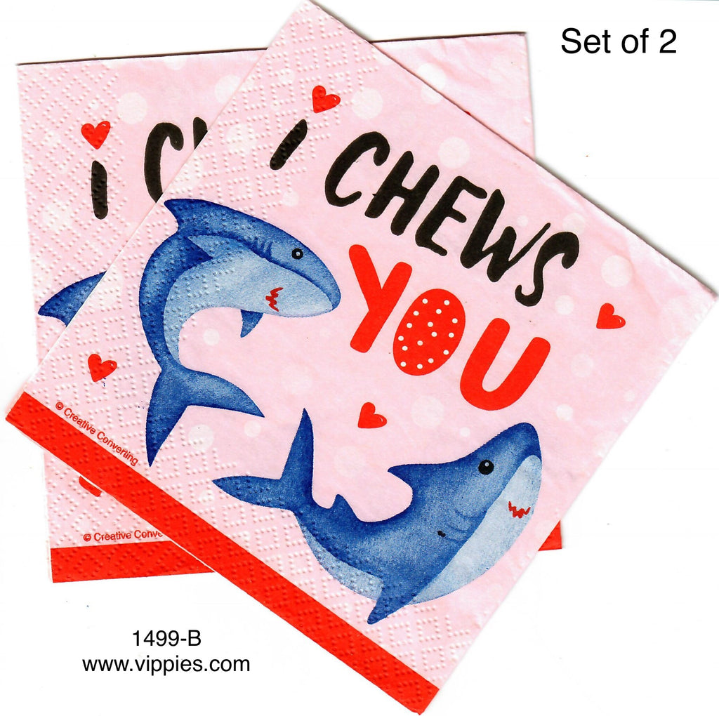 LVY-1499-B-S Set of 2 I Chews You Napkins for Decoupage