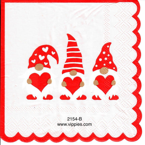 LVY-2154-B Gnomes Holding Hearts Napkin for Decoupage