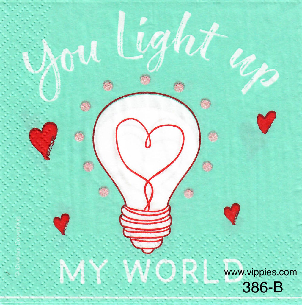 LVY-386 You Light Up My World Napkin for Decoupage