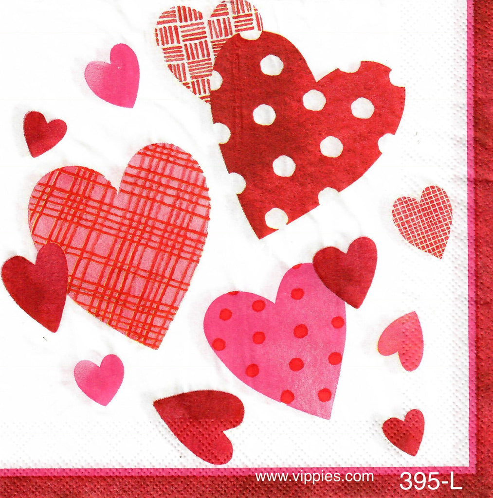 LVY-395 All Sizes Hearts Napkin for Decoupage
