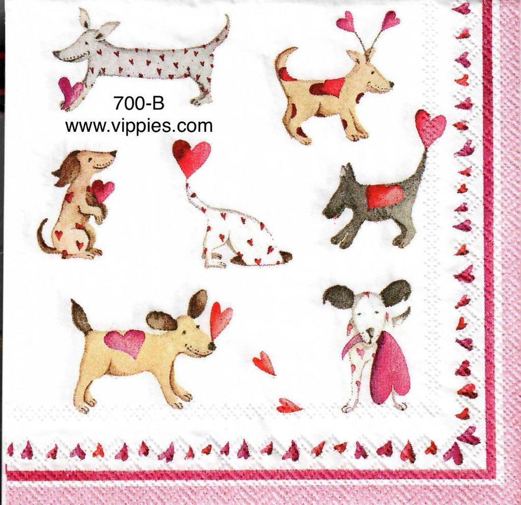 LVY-670 Valentine Dogs Napkin for Decoupage