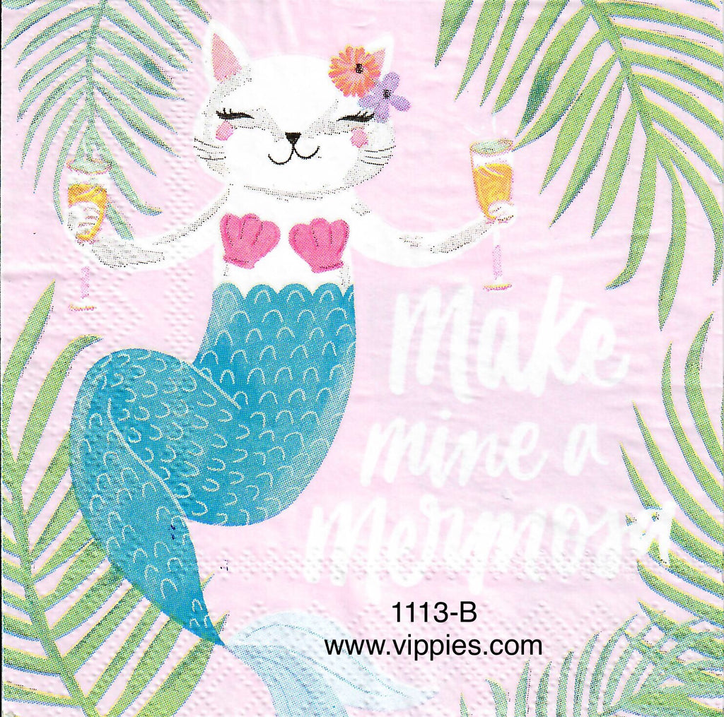 NS-1113 Cat Mermosa Napkin for Decoupage