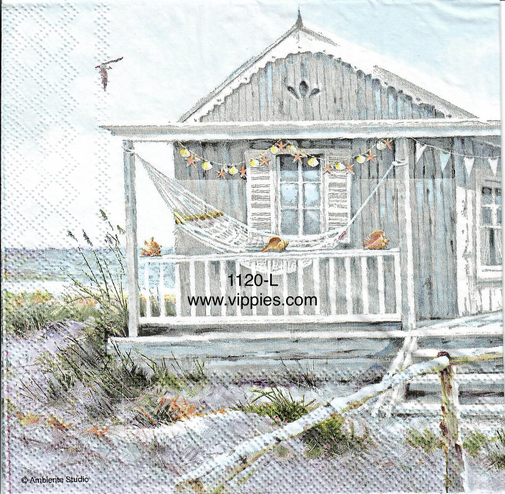 NS-1120 Beach Cabin Napkin for Decoupage