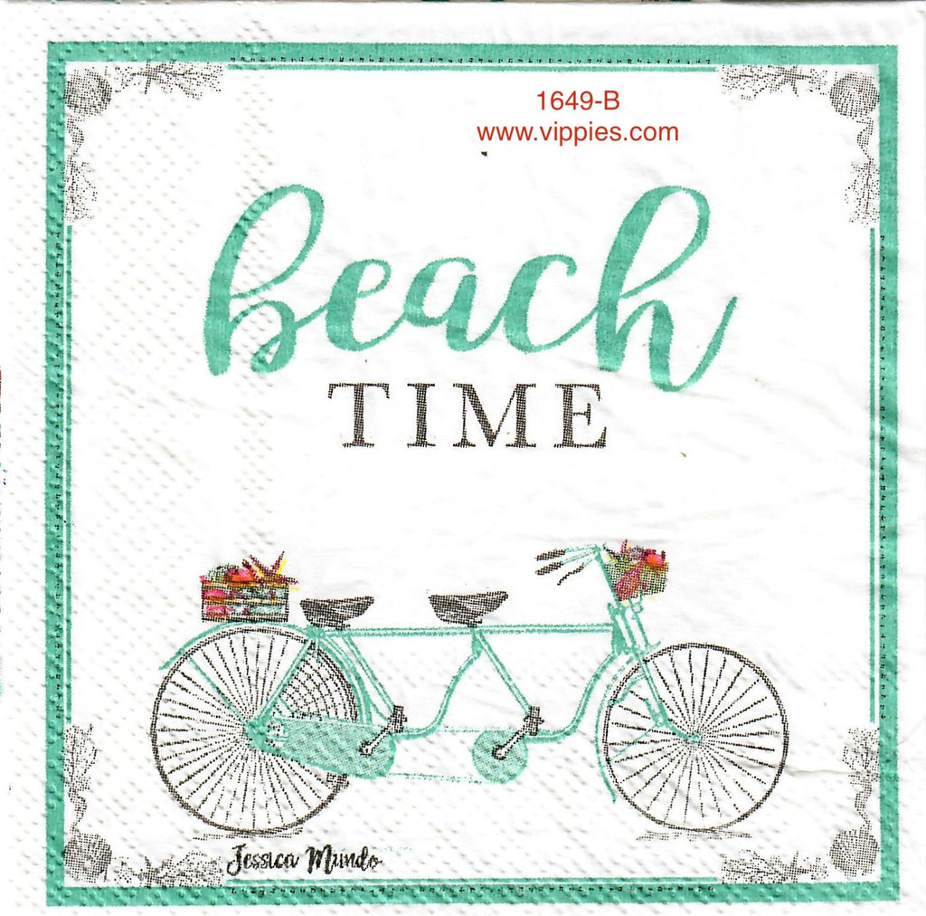 NS-1649.1-B Beach Time Bike Napkin for Decoupage