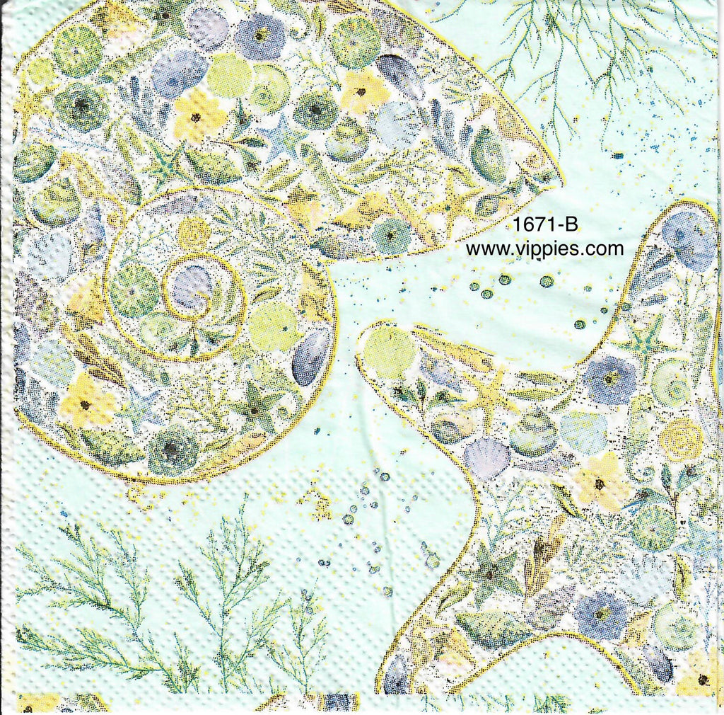 NS-1671 Ornate Starfish Shell Napkin for Decoupage