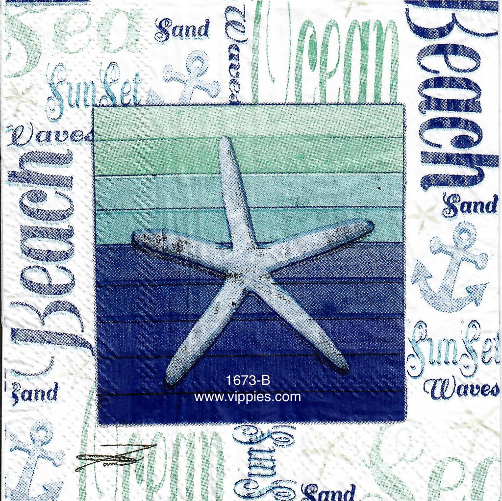 NS-1673 Starfish Beach Napkin for Decoupage