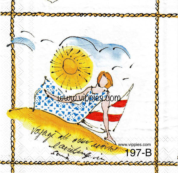 NS-197 Travel Sketches Napkin for Decoupage