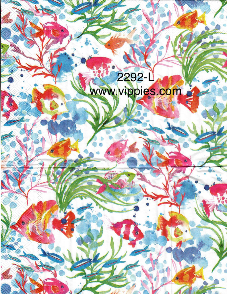 NS-2292-L Watercolor Fish Napkin for Decoupage