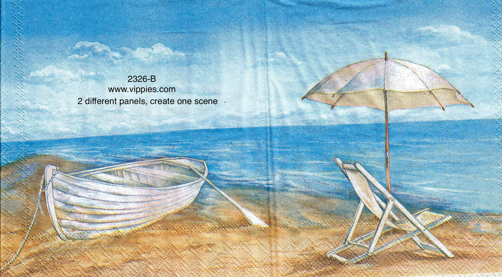 NS-2326-B Chair Boat Beverage Napkin for Decoupage