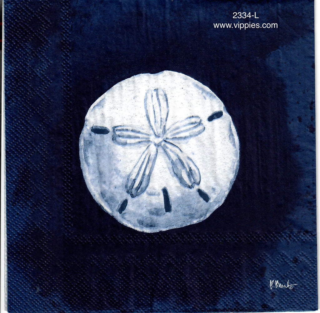 NS-2334-L Sand Dollar on Navy Napkin for Decoupage