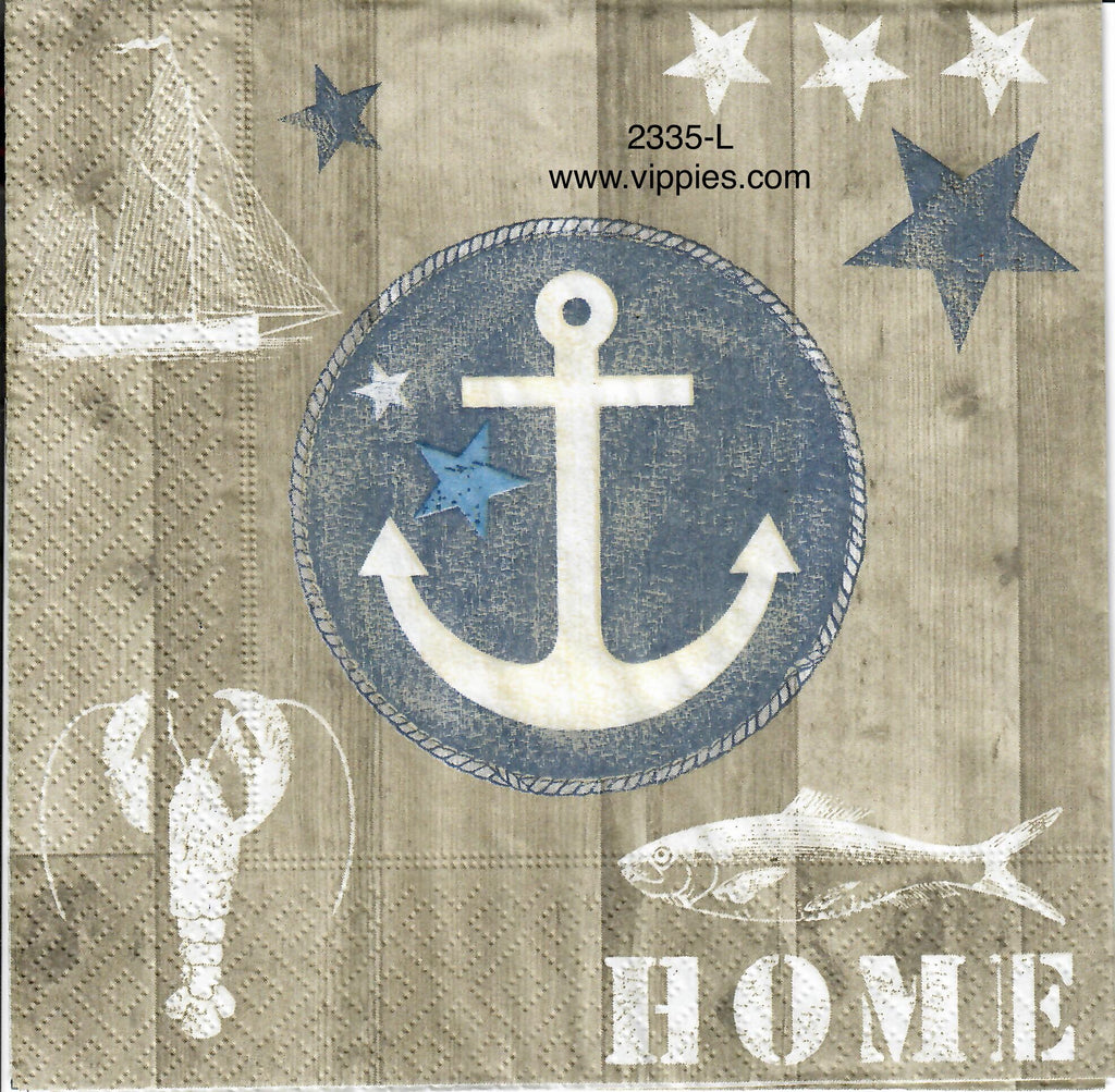 NS-2335-L Anchor Fish Stars Napkin for Decoupage