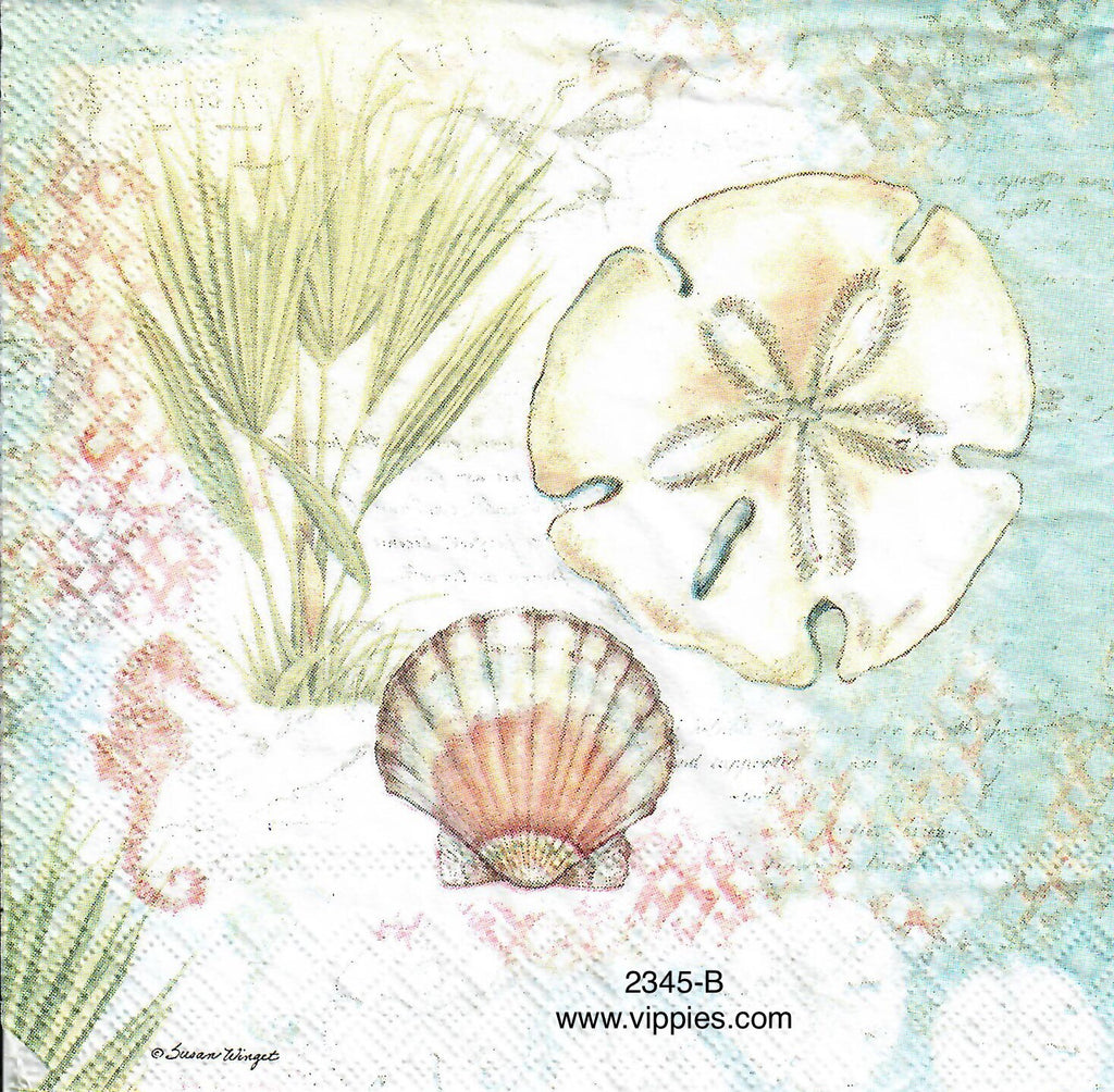 NS-2345-B Sand Dollar Shell Napkin for Decoupage