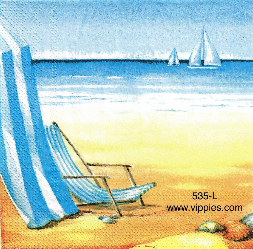 NS-535 Chair Boat Shells Napkin for Decoupage